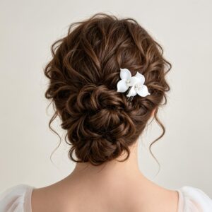 White Ceramic Flower Bridal Hair Clip | Custom OEM ODM Wedding Hair Accessories Wholesale