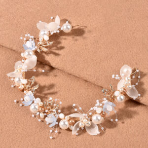 Luxury Rhinestone Pearl Floral Hair Vine for Wedding Updo
