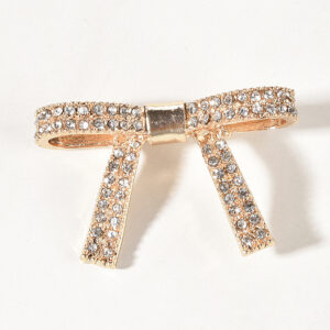 Gold Rhinestone Bow Hair Clip Elegant Decorative Hair Accessory for Women