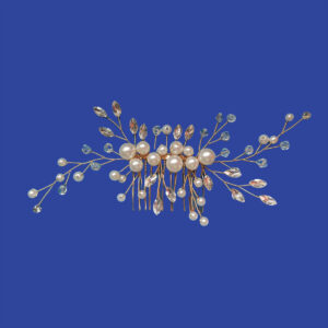 Handmade Gold Pearl Crystal Bridal Hair Comb Elegant Vine Wedding Hair Accessory For Bride Occasions