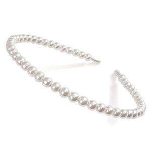Elegant White Faux Pearl Beaded Headband Women Wedding Bridal Daily Fashion Hair Band Party Accessory