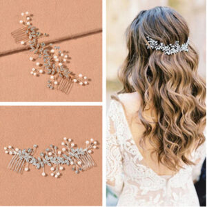 Handmade Leaf Vine Pearl Crystal Bridal Hair Comb Wedding Women Boho Formal Party Hair Accessory