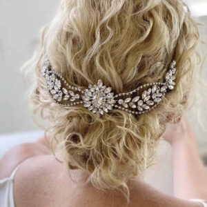 Silver Marquise Crystal Bridal Hair Comb Wedding Women Formal Evening Luxury Rhinestone Floral Hair Accessory