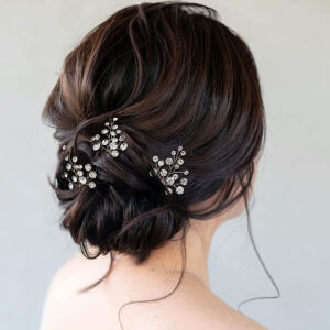 Gold Rhinestone Branch Bridal U Hair Pins Set Elegant Wedding Party Women Floral Updo Accessories