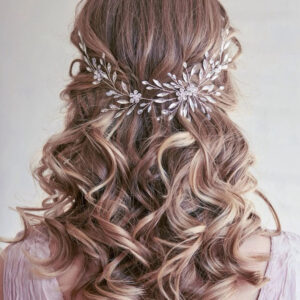 Silver Crystal Leaf Vine Bridal Hair Comb Elegant Wedding Party Women Boho Floral Hair Accessory
