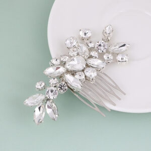 Luxury Sparkling Crystal Hair Slide, All Clear Rhinestone Branch Hair Comb for Bride Evening Party Prom