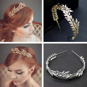 Greek Laurel Leaf Headband Retro Metal Leaves Bridal Wedding Tiara