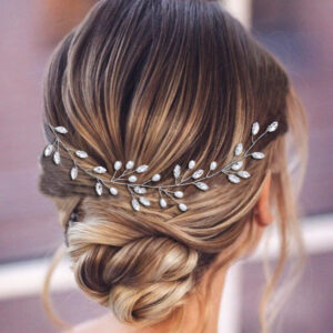 Delicate Crystal Pearl Branch Wedding Hair Piece Handmade Bridal Headband