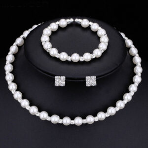 Silver Pearl Rhinestone Flexible Headband for Bride Wedding Formal Occasion Wear