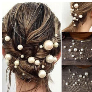 Mixed Size Pearl Wire Hair Pins Set Bridal Updo Wedding Hair Accessories