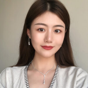 Minimalist Y Drop Rhinestone Necklace Long Chain Dangle Earrings Set