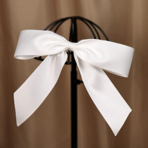 Elegant White Satin Large Bow Hair Clip For Bridal Wedding Daily Sweet Hair Accessory Decor