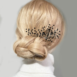 Handmade Black Bead Wire Hair Vine Gothic Elegant Evening Party Women Hair Accessory
