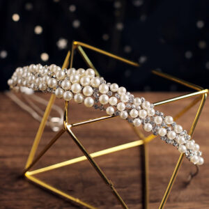 Vintage Beaded Pearl Rhinestone Headpiece Women Wedding Party Hair Accessory