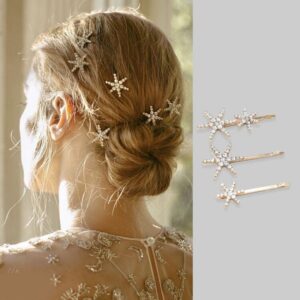 Gold Star Rhinestone Bridal Hair Pins Set For Wedding Party Prom Bride Updo Boho Hairstyles
