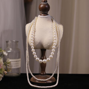 Multi‑Layer Faux Pearl Long Necklace Bridal Wedding Jewelry Accessory for Women Formal Party Outfit