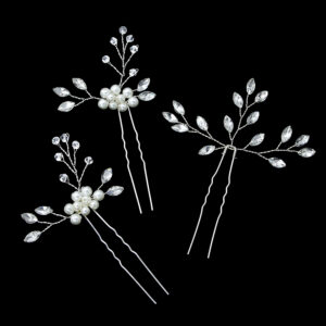 Silver Pearl Crystal Hair Pins Set Bridal Wedding Hair Accessory for Women Hairstyle Decoration