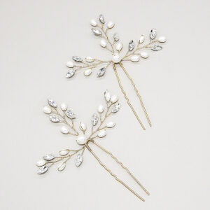 Gold Faux Pearl Crystal Hair Pins Set Bridal Wedding Hair Accessory for Women Hairstyle Decoration