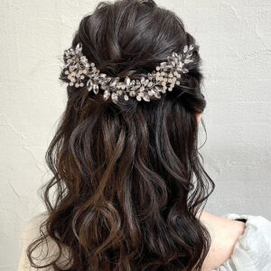Silver Crystal Pearl Bridal Hair Comb Wedding Party Women Updo Hair Accessory