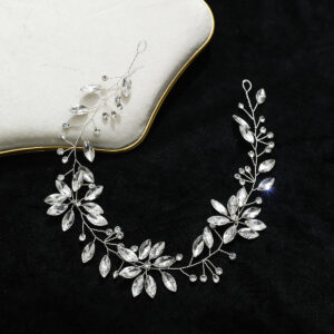 Silver Marquise Rhinestone Hair Vine Bridal Wedding Women Hair Accessory