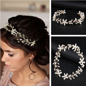 Handmade Pearl Floral Vine Bridal Headband Elegant Wedding Hair Accessory for Ladies and Bridal Women