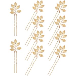 Delicate Gold Leaf Hair Fork U Pins Bridal Wedding Hair Accessories for Women Hairstyle Decor