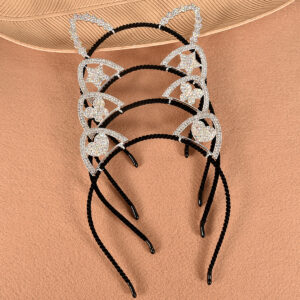 Rhinestone Cat Ear Headband Star Heart Bow Girls Party Hair Accessory for Women