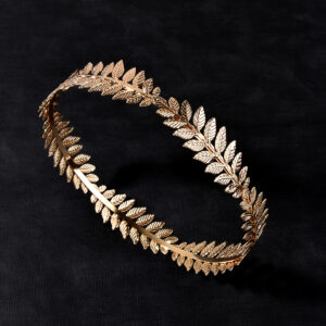 Gold Metal Laurel Leaf Headband Greek Roman Style Bridal Wedding Hair Accessory for Women