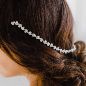 Silver Curved Rhinestone Hair Vine Bridal Wedding Crystal Hair Accessory for Women