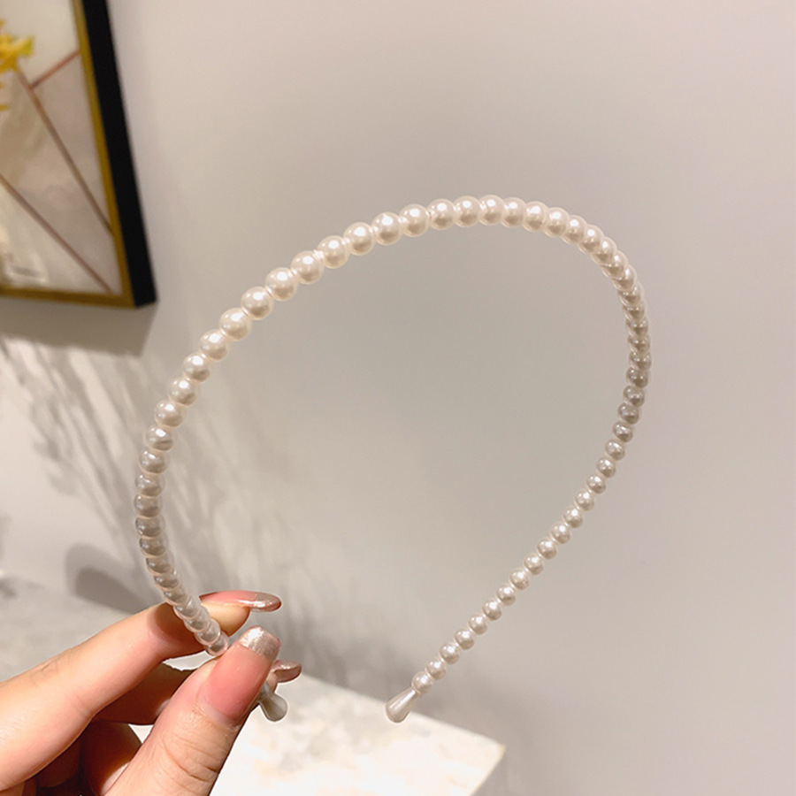 Elegant White Faux Pearl Beaded Headband Women Wedding Bridal Daily Fashion Hair Band Party Accessory - Image 2
