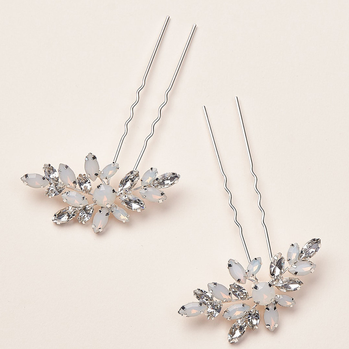 Crystal Leaf Hair Clips Bridal Wedding Rhinestone Hair Accessories for Women Styling - Image 2