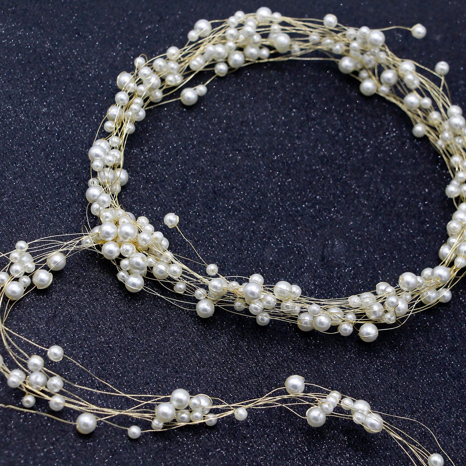 Long‑Tassel Multi‑Strand Pearl Bridal Hair Vine Bohemian Wedding Headband for Women Gift - Image 3