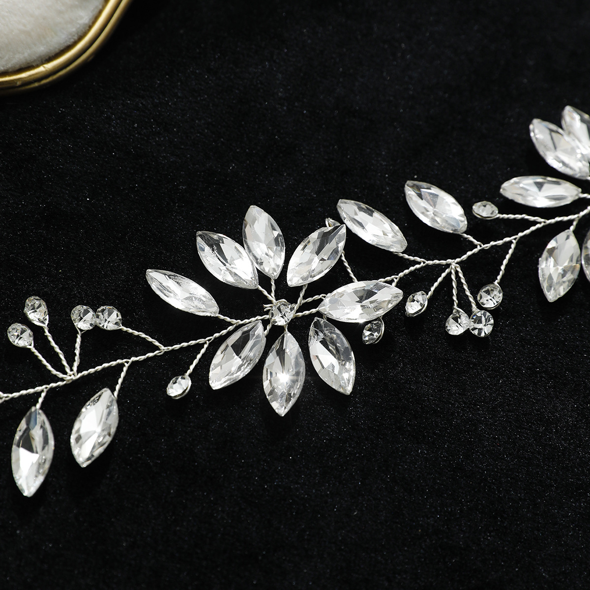 Silver‑Wire Marquise Crystal Vine Bridal Headband Flexible Wedding Hair Accessory for Women Gift - Image 3