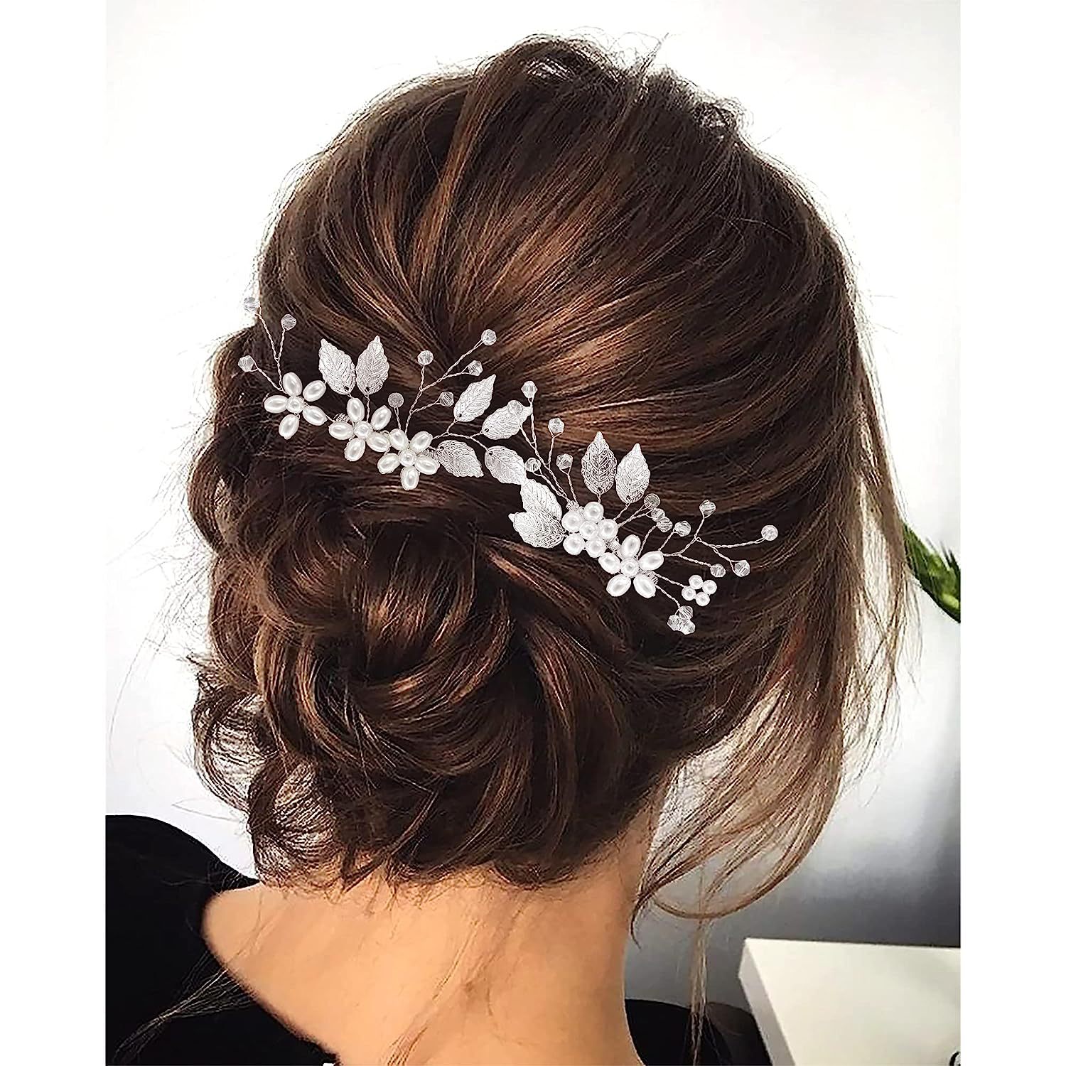 Gold Leaf Pearl Floral Bridal Hair Comb Wedding Women Formal Evening Party Handmade Hair Accessory - Image 4