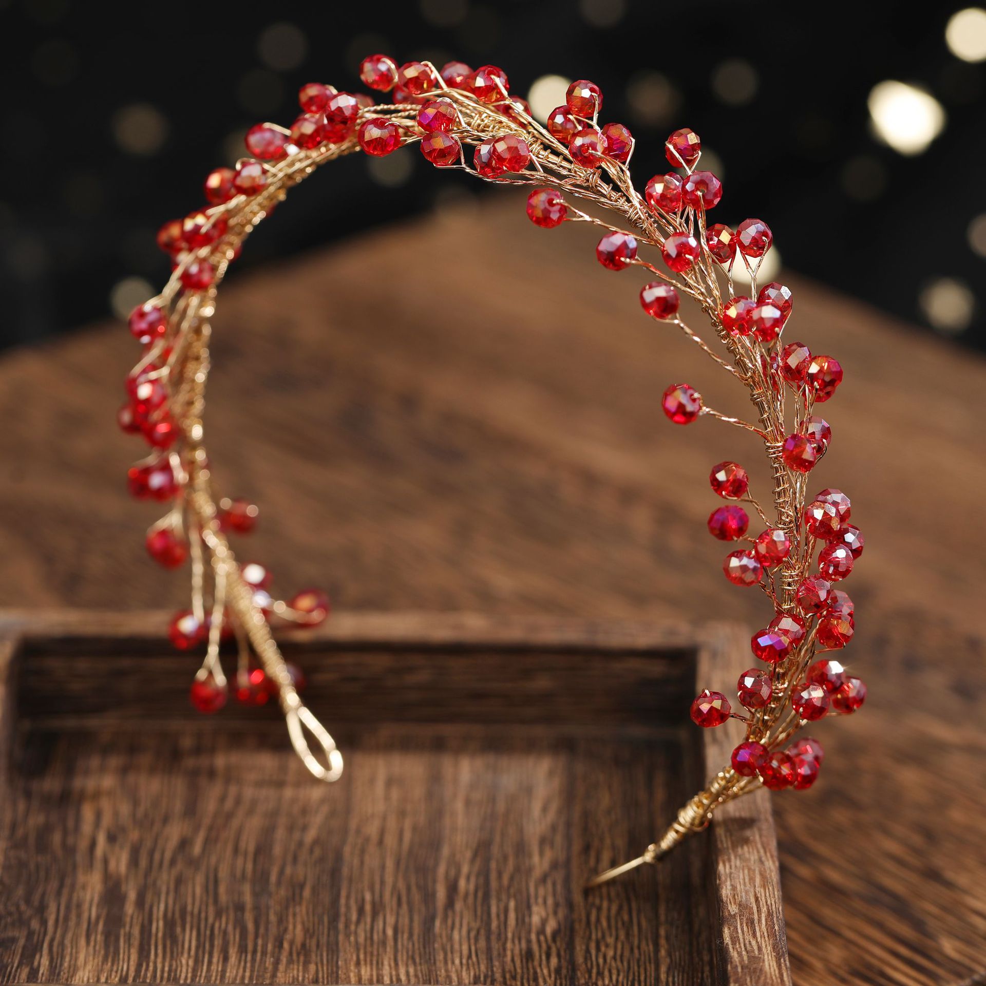 Irregular Branch Clear Faceted Crystal Hair Hoop Sparkling Silver Wire Wedding Headband for Bride - Image 4