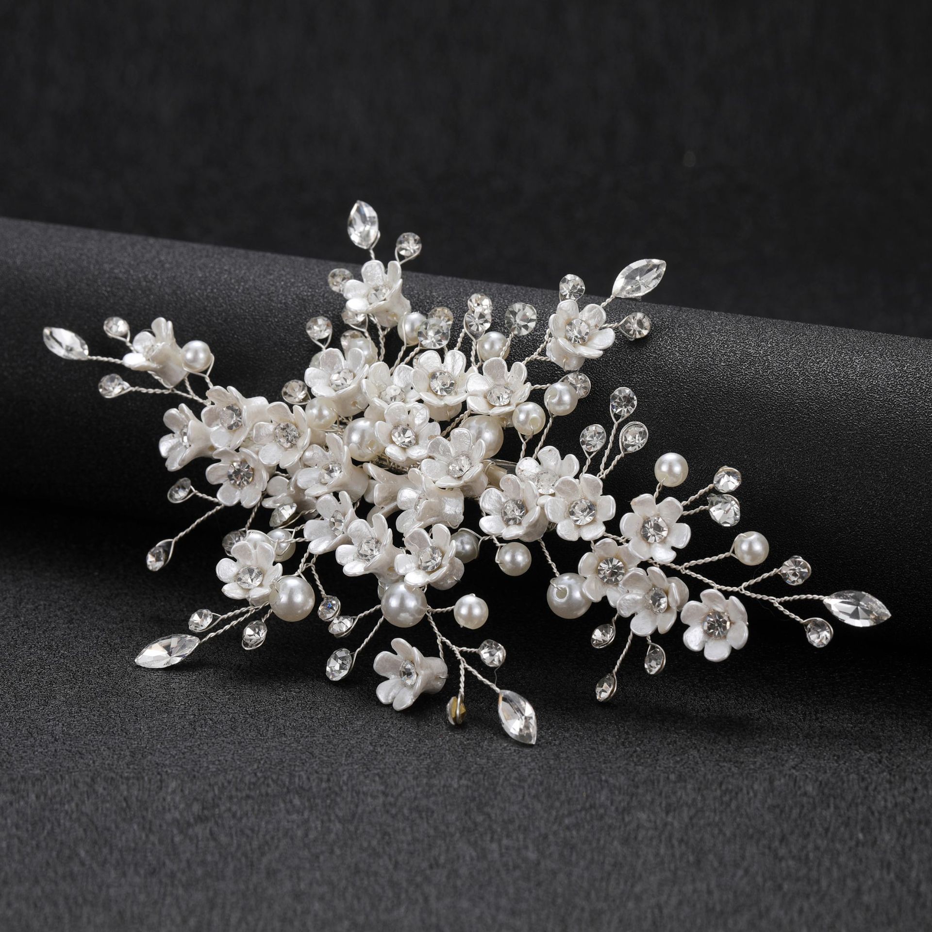 Gold Flower Crystal Bridal Hair Vine Elegant Wedding Party Women Boho Floral Updo Hair Accessory - Image 4