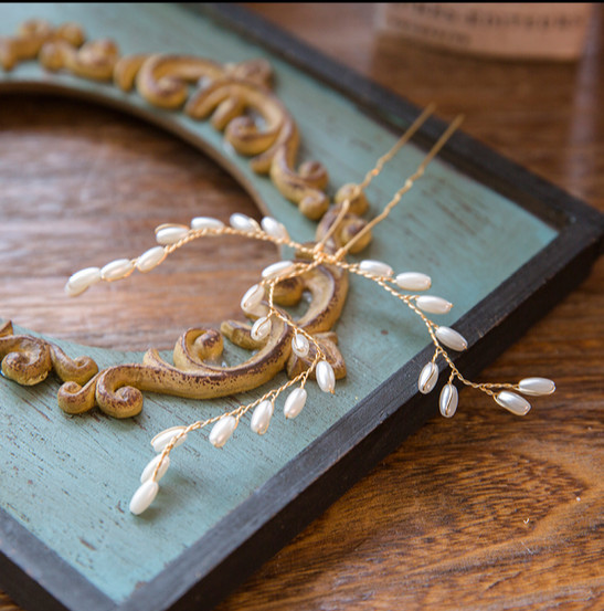 Gold Teardrop Pearl Branch Bridal U Hair Pins Set Elegant Wedding Party Women Boho Accessories - Image 4