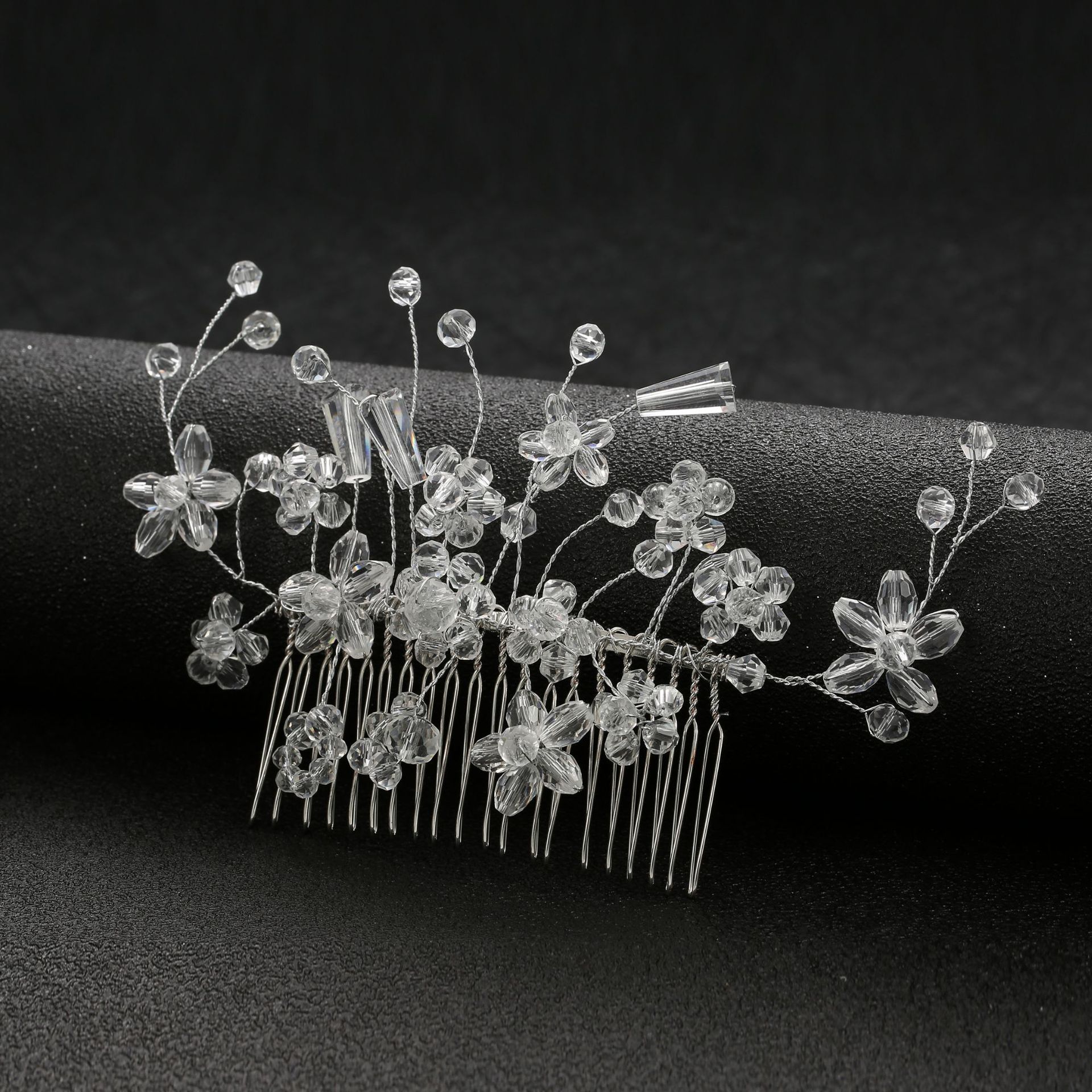 Gold Clear Crystal Flower Bridal Hair Comb Elegant Wedding Party Women Boho Floral Hair Accessory - Image 4