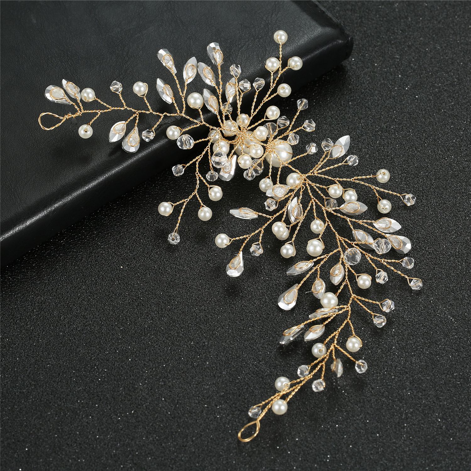Silver Wire Pearl Crystal Branch Bridal Hair Comb for Wedding Prom Evening Formal Party Hairstyles - Image 4