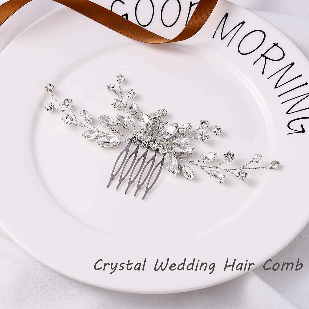 Sparkling Marquise Rhinestone Branch Hair Comb Elegant Floral Crystal Wedding Hair Accessory for Brides & Bridesmaids - Image 4