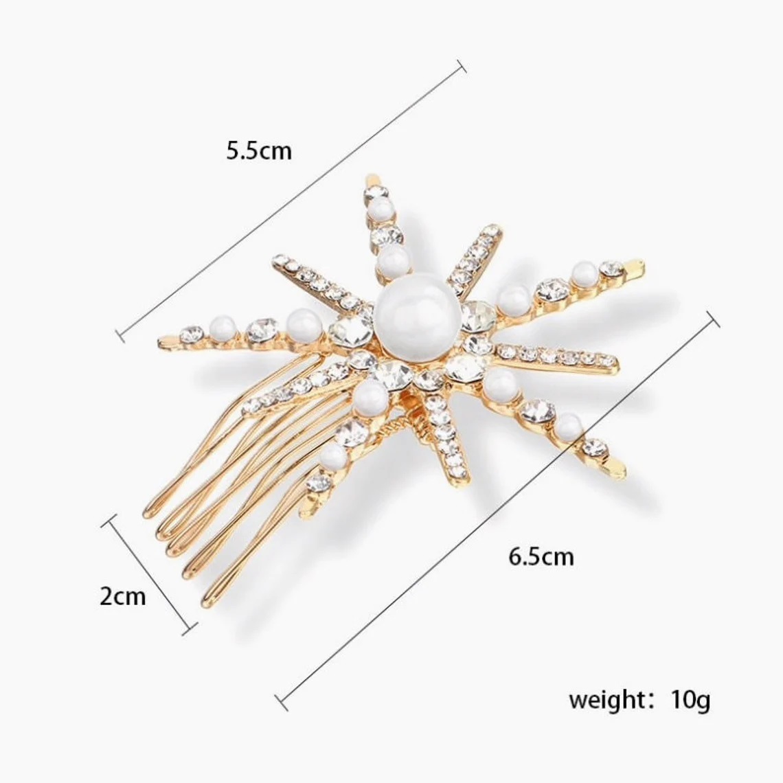 Celestial Star Snowflake Hair Pin Set Gold Tone Faux Pearl Crystal Star Hair Clips Bridesmaid Wedding Hair Jewelry - Image 4