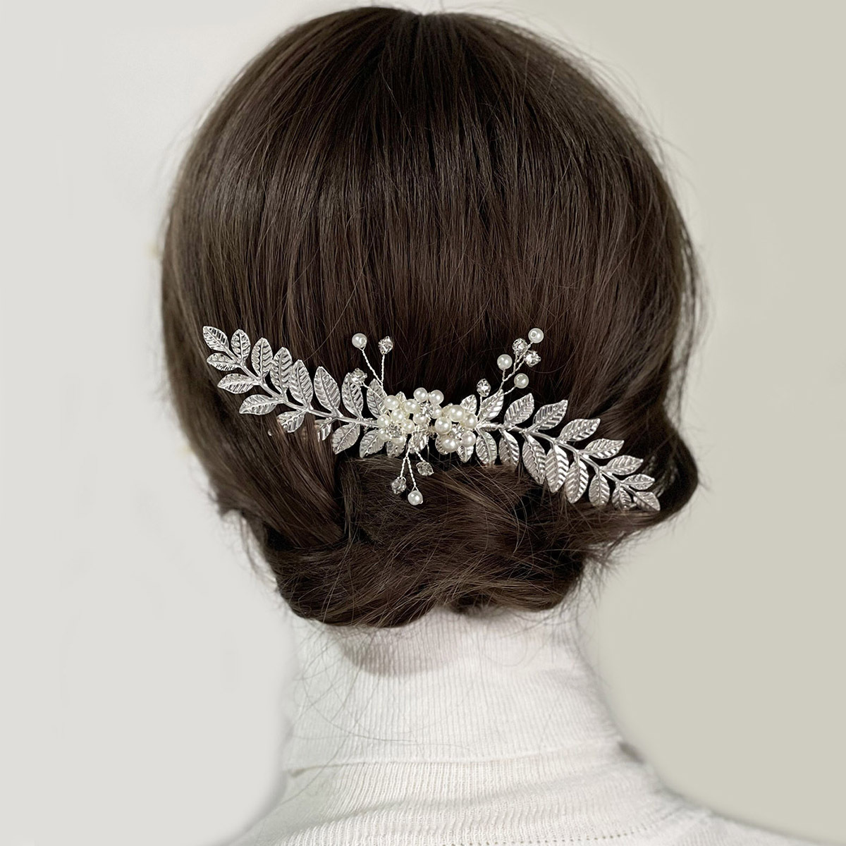 Gold Leaf Pearl Crystal Bridal Hair Comb Vintage Wedding Side Hair Accessory for Women Gift - Image 4