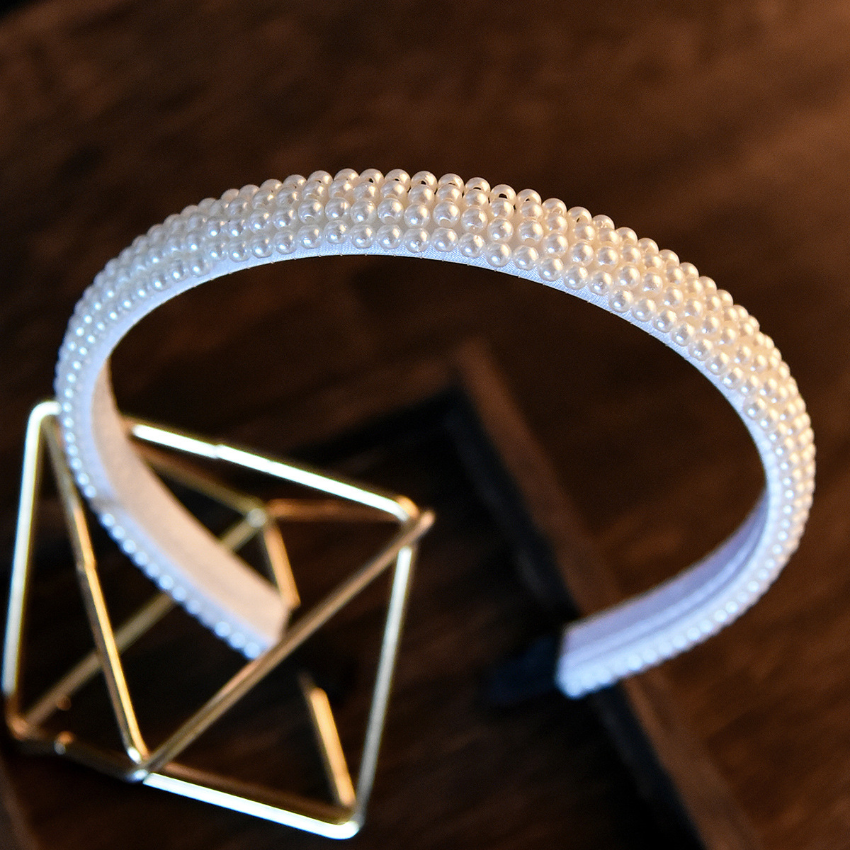 Twisted Braided Pearl Headband, Handmade Multi-Row White Pearl Beaded Hair Hoop for Women Wedding Bridal - Image 4