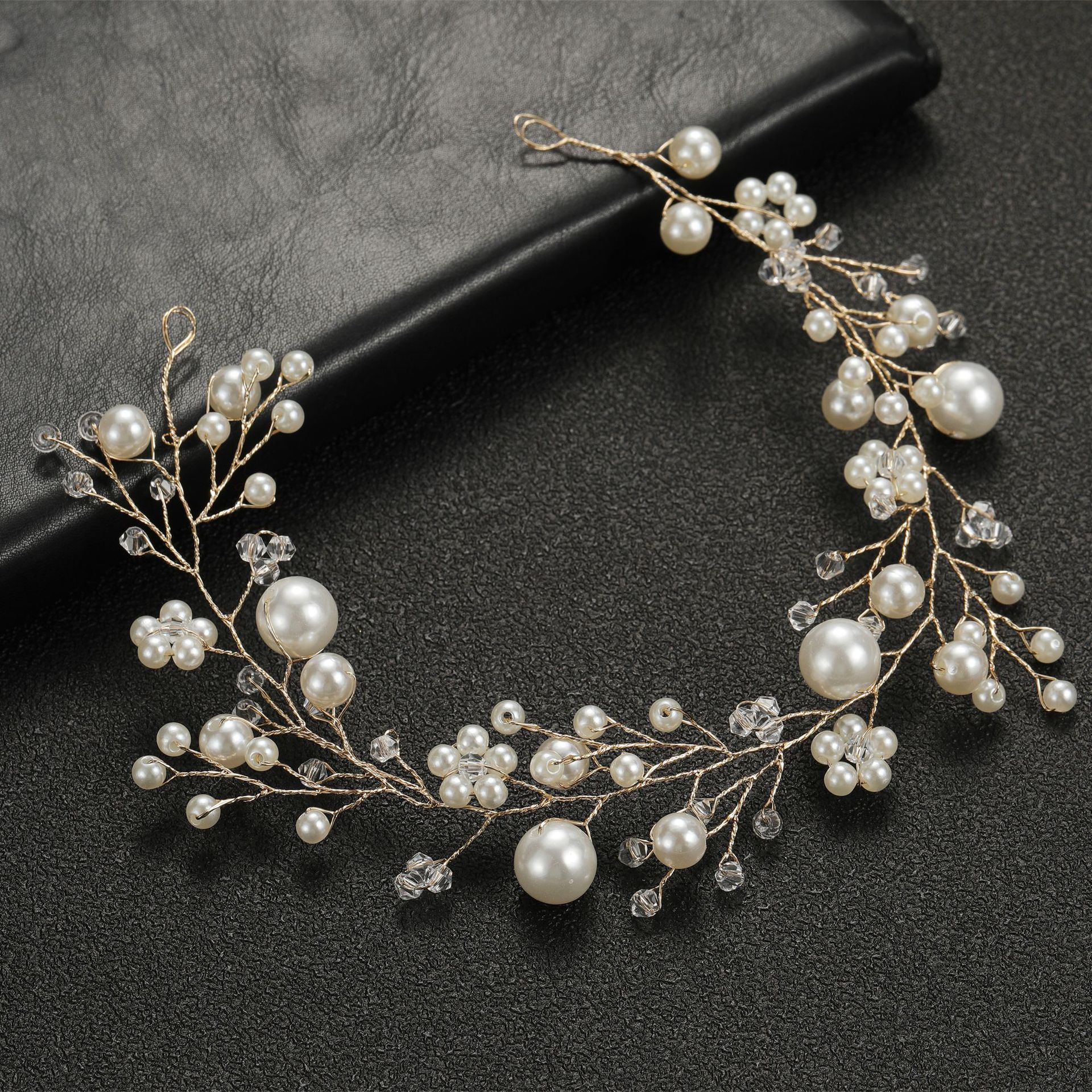 Silver Wire Pearl Crystal Bridal Hair Vine Wedding Accessory for Women Brides and Ladies - Image 4