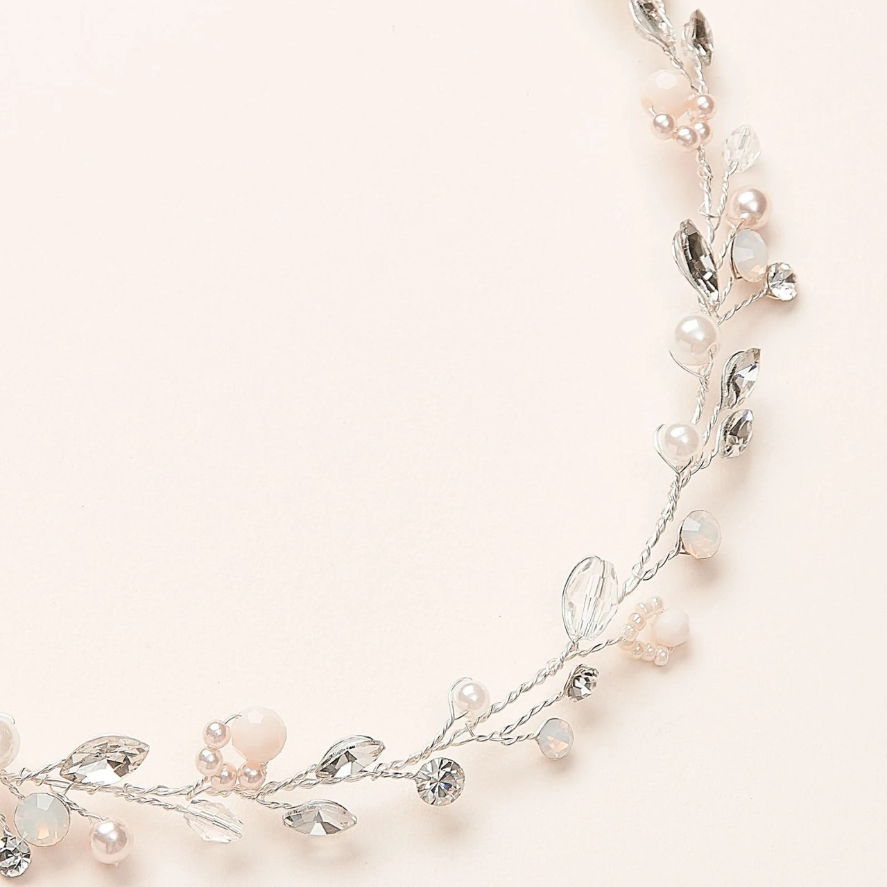 Pearl Crystal Beaded Hair Vine Bridal Wedding Flexible Hair Accessory for Women - Image 4