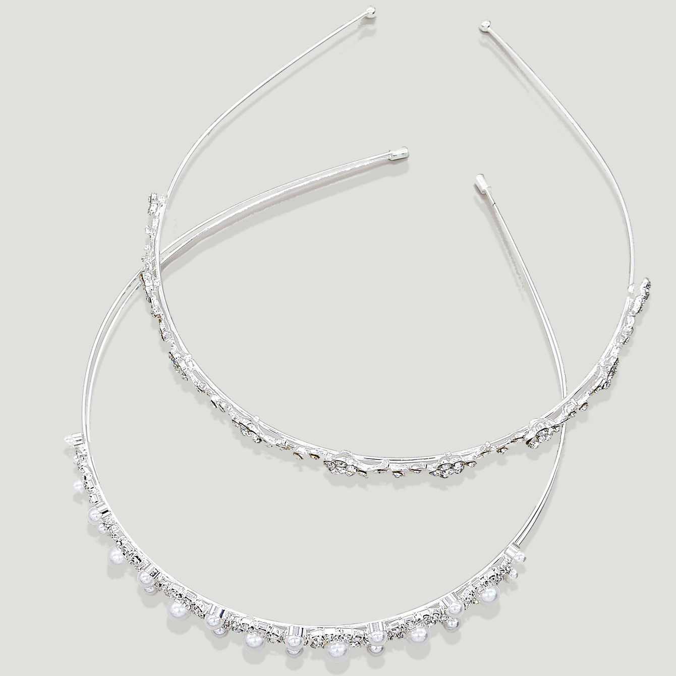 Rose Gold Pearl Crystal Double Band Bridal Headband for Wedding Party Elegant Glam Bridal Decor - Image 5