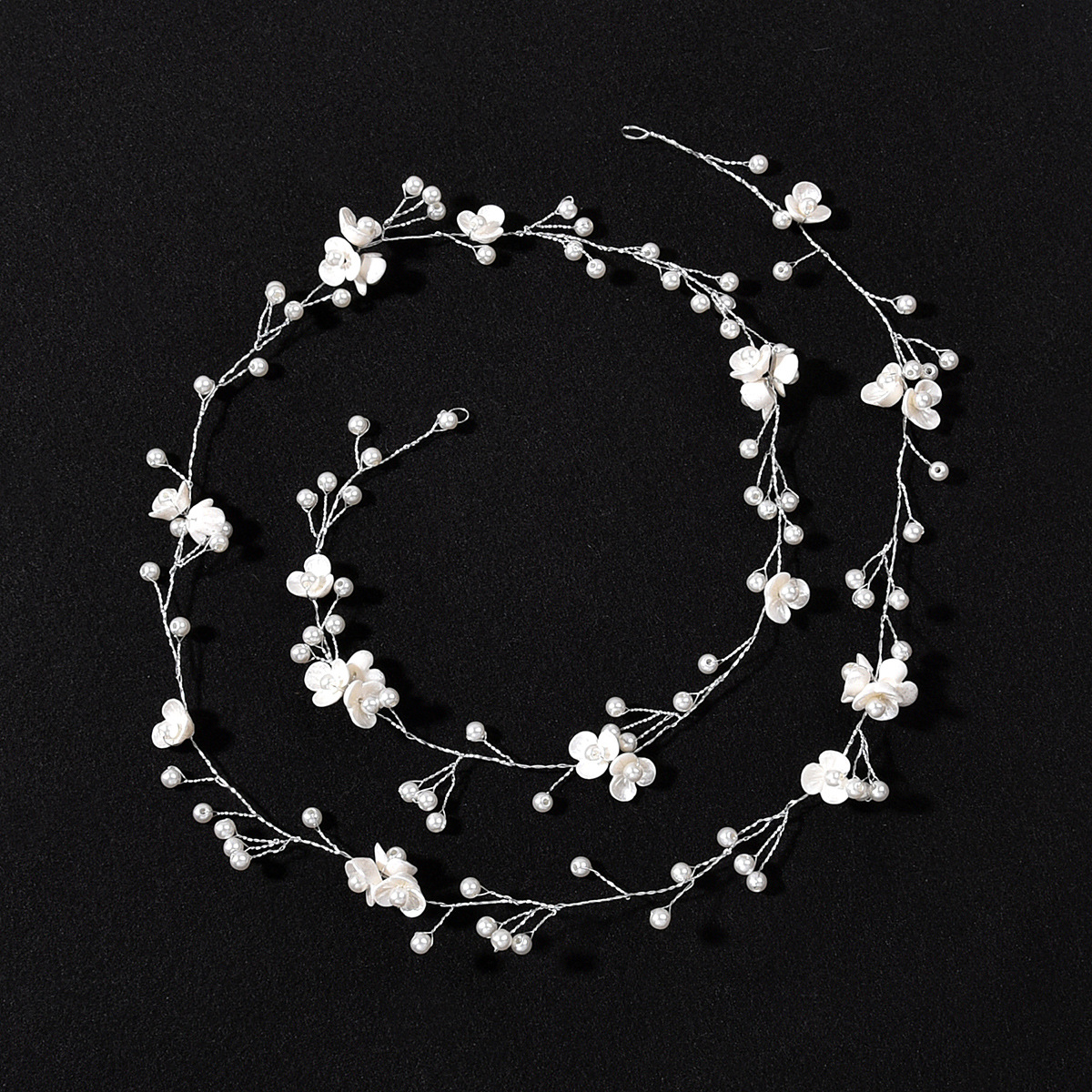 Gold Wire White Flower Pearl Bridal Hair Vine Bohemian Wedding Hair Accessory for Women Gift - Image 5