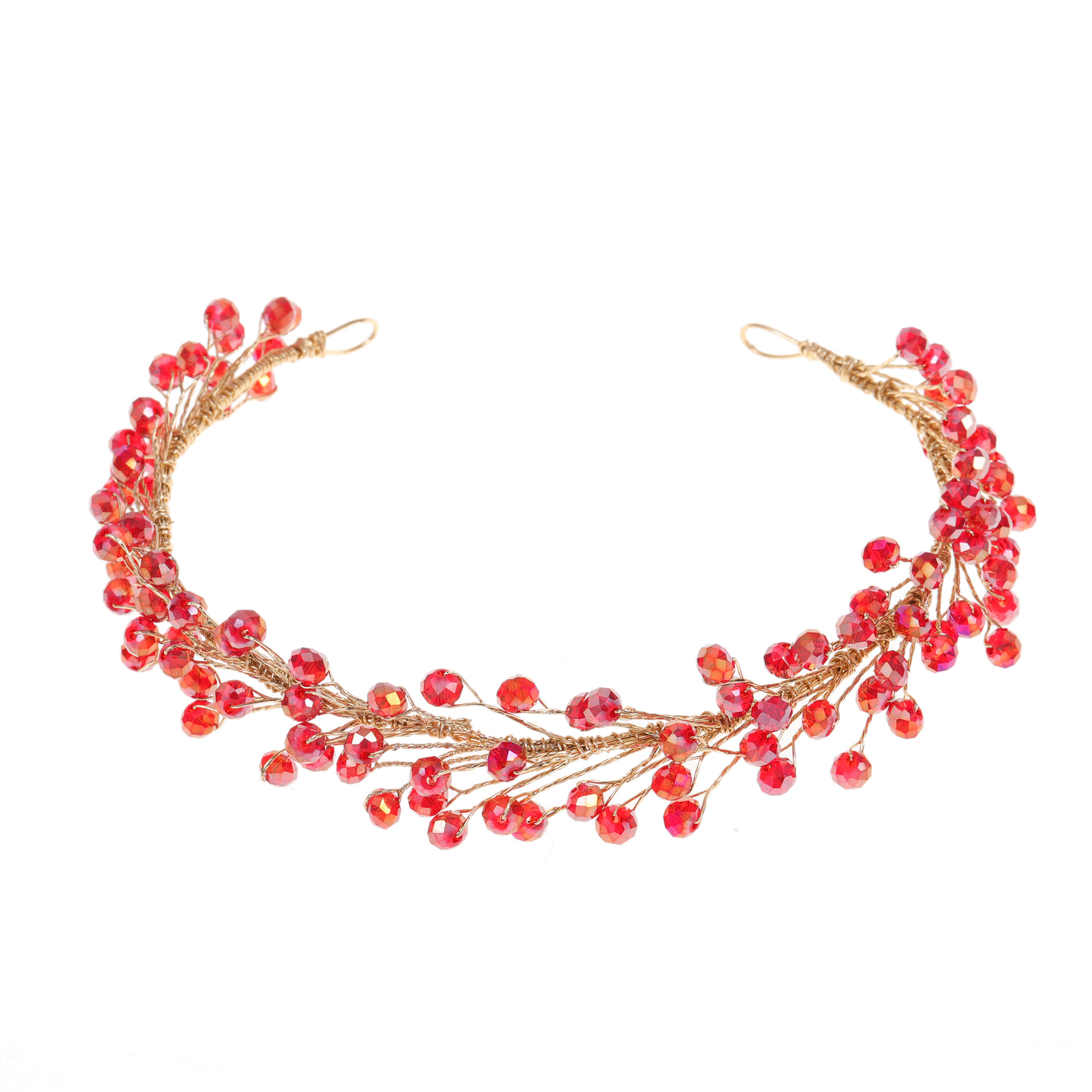 Irregular Branch Clear Faceted Crystal Hair Hoop Sparkling Silver Wire Wedding Headband for Bride - Image 5