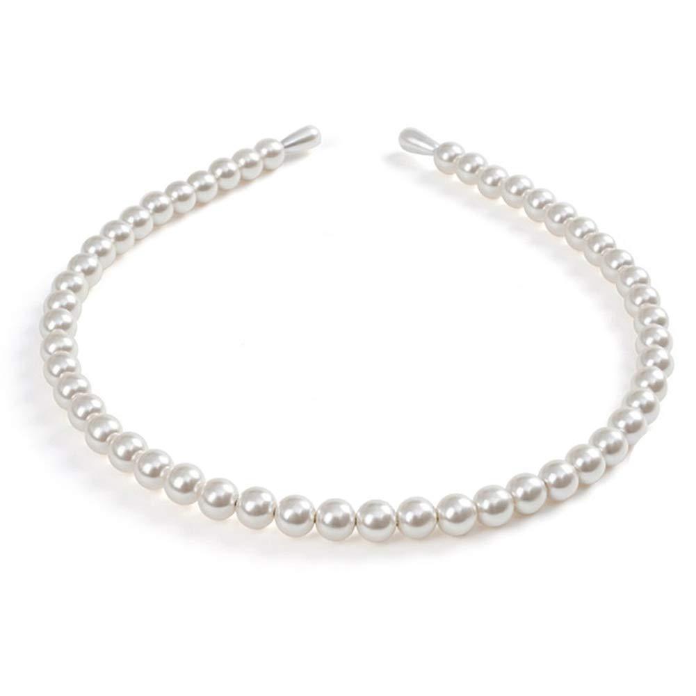 Elegant White Faux Pearl Beaded Headband Women Wedding Bridal Daily Fashion Hair Band Party Accessory - Image 5