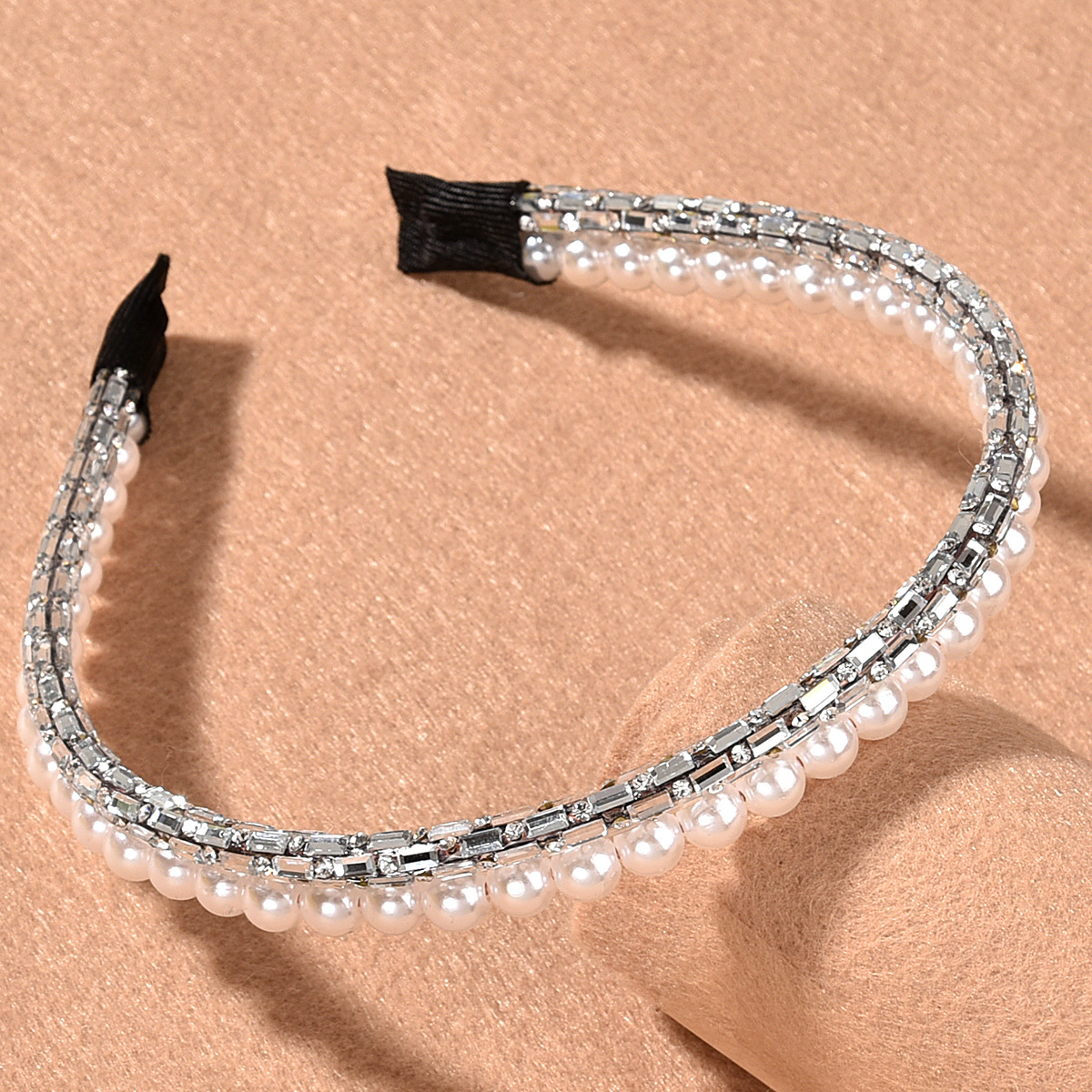 Thin Silver Rhinestone Pearl Beaded Headband Women Daily Wedding Party Elegant Fashion Hair Band Accessory - Image 5